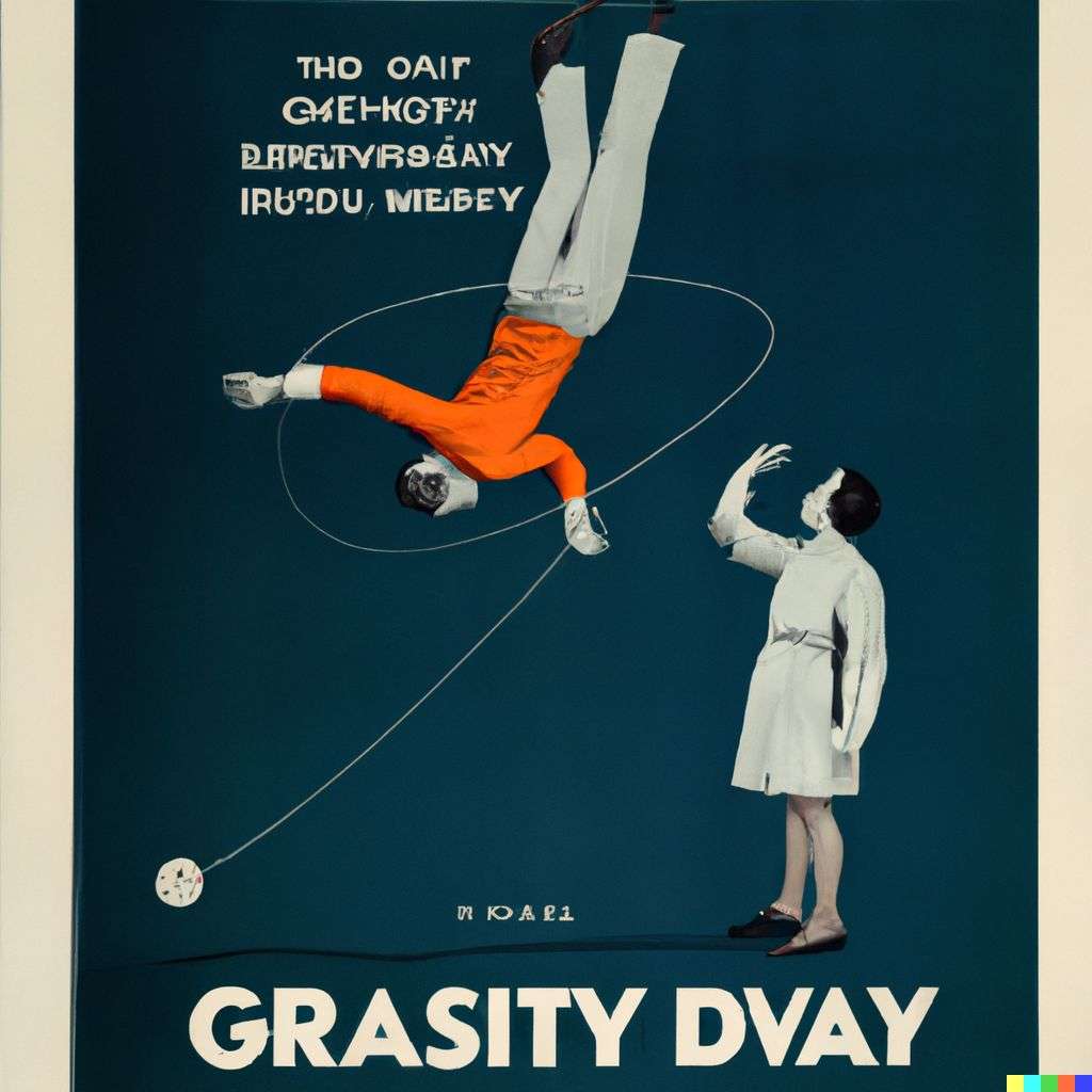 the discovery of gravity, advertisement from the '60s